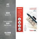 Fellowes Laminating Pouches 250 Micron Total Thickness Gloss A3 (Pack of 500) 100144250