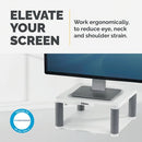 Fellowes Premium Monitor Stand Plus with Storage Drawer and Built In Copyholder White 9171302