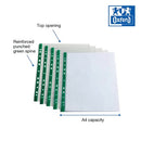 Oxford Punch Pocket Green Spine A4 Clear (100 Pack) 400002137
