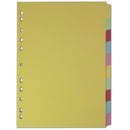 Elba-10 Part Card Divider Recycled Manilla A4 Assorted 400007246