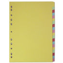 Elba 20-Part Card Divider Recycled Manilla A4 Assorted 400007438