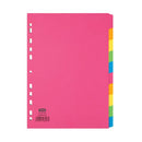 Elba 10-Part Manilla Bright Dividers 160Gsm A4 Assorted 400008300