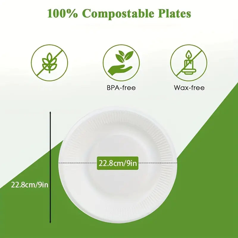 Belgravia Super Rigid 9 Inch Biodegradable Plate (Pack of 50) 3864