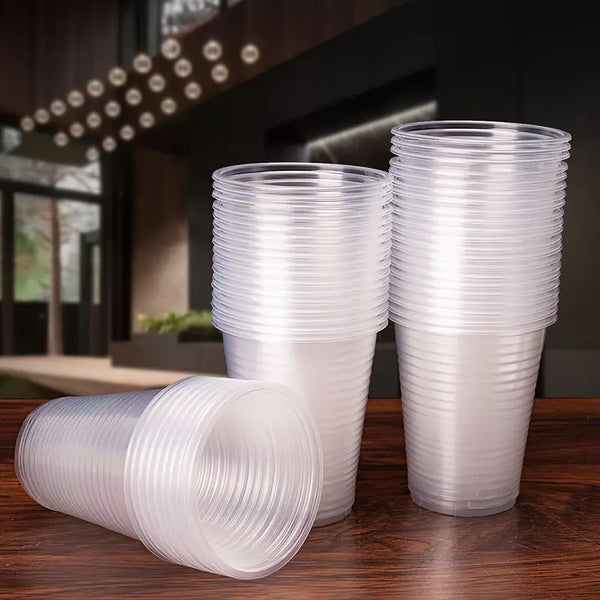 7oz Clear Disposable Rolled Rim Water Cups 100s