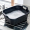 Addis Large Rectangular 10 Litre Washing Up Bowl with Handles, Black, 39 x 32 x 14 cm