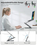 Contour Ergonomics Adjustable Metal Laptop Stand For Laptops Up To 17 Inches Black CE10136