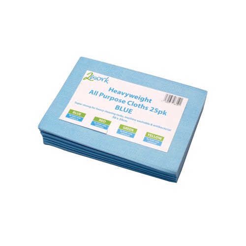 Blue 2work 2Work Heavyweight All Purpose Cloth 500x350mm Blue (Pack of 25) CNT013 ...