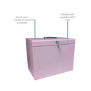 Cathedral File Box with 5 Suspension Files A4 Pastel Pink FPA4PP
