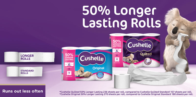 Cushelle Luxury Soft 2 Ply White Toilet Roll Tissue Paper 24 Pack