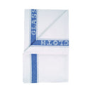 MyCafe Cotton Glass Cloth 500x760mm White/Blue Pack of 10 CX02705