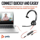 Poly Blackwire 3315 Monaural USB-C/A +3.5mm Headset 8X217AA