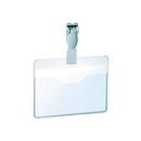 Durable Visitor Badge with Rotating Clip Strap 60x90mm Clear (Pack of 25) 8147/19