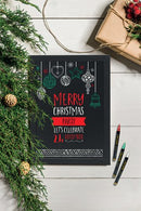 Securit Woody Chalkboard with White Chalk Marker and Mounting Kit 300xx10x400mm Black WBW-BL-30-40