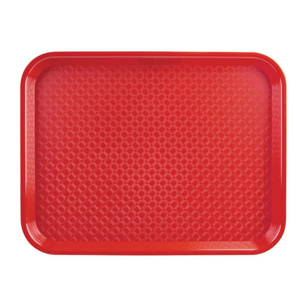 Fixtures Red Plastic Fast Food Serving Tray {34cm x 26cm}