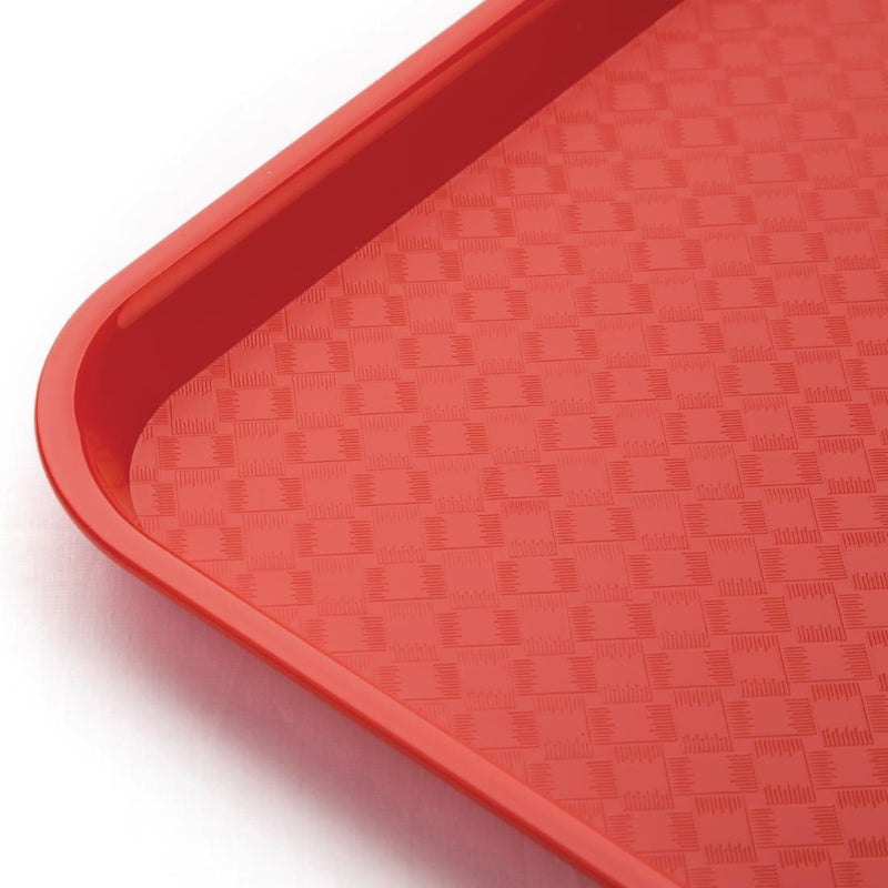 Fixtures Red Plastic Fast Food Serving Tray {34cm x 26cm}