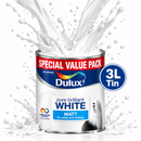 Dulux Walls & Ceilings Matt Emulsion Paint - Pure Brilliant White - 3L