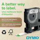 Dymo D1 LabelMaker Tape 12mmx7mm Black on White (Pack of 10) 2093097