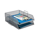 5 Star Mesh Letter Tray Scratch Resistant Stackable Front Load Portrait Foolscap Silver 287901