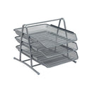 5 Star Mesh Letter Tray 3 Tier Stackable Front Load Portrait Foolscap Silver 288110