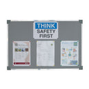 5 Star Felt Noticeboard with Wall Fixing Kit and Aluminium Trim 900x600mm Grey 397786