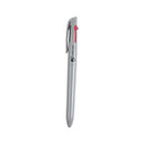 5 Star 4 Colour Ballpoint Pen Grey Barrel Black/Blue/Red/Green (Pack of 12) FS667979