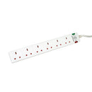 5 Star 6-Gang Surge Protection Extension Lead 2m White FS668151