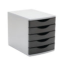 5 Star 5 Drawer Tower 300mm 5x60mm Black/Grey FS676765