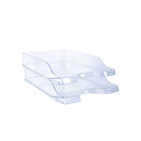 5 Star Contemporary Self Stacking Letter Tray Crystal FS677861