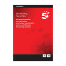 5 Star Laminating Pouches 150 Micron Gloss A5 (Pack of 100) 930211