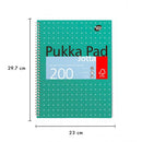 Pukka Pad Ruled Wirebound Metallic Jotta Notebook 200 Pages A4 (3 Pack) JM018