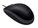 Logitech B110 Wired Optical Mouse Silent USB Black 910-005508