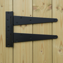 Pair of Light Duty Tee Hinges in Black or Zinc Plated Finish 250mm (10") Black