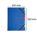 Exacompta Europa 7-Part Organiser 400gsm Pressboard A4 Blue 5219Z