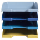 Exacompta Bee Blue Letter Trays Recycled A4 Set of 4 Assorted 113202SETD