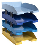 Exacompta Bee Blue Letter Trays Recycled A4 Set of 4 Assorted 113202SETD