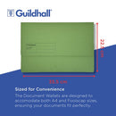 Exacompta Guildhall Document Wallet Foolscap Green (Pack of 50) GDW1-GRN