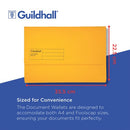 Exacompta Guildhall Document Wallet Foolscap Yellow (Pack of 50) GDW1-YLW