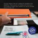 Exacompta Guildhall Square Cut Folder 315gsm Foolscap Orange (Pack of 100) FS315-ORGZ