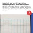 Exacompta Guildhall Account Book 80 Pages 6 Cash Columns 31/6 1018