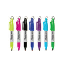 Sharpie Mini Permanent Markers with Key Ring Pocket-Sized Fine Point Assorted (Pack of 72) S0811300