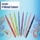 Paper Mate Flair Dual Felt Tip Brush + Medium Tip Assorted (Pack of 8) 2199386