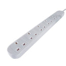 Connekt Gear 3M 6-Way Power Extension Lead White 27-6030