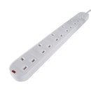 Connekt Gear 5M 6-Way Surge Protection Extension Lead White 27-6050S