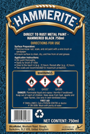 Hammerite Direct To Rust Metal Paint - Hammered Black Finish 250Ml