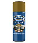 Hammerite Spray Paint for Metal | Direct to Rust Exterior Metal Paint | Smooth Finish | GOLD