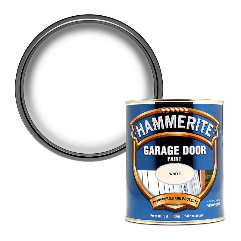 Hammerite Garage Door Paint  | Smooth White 750ml | Chip & Flake Resistant