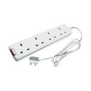 CED 4-Way 13 Amp 5m Extension Lead White with Neon Light CEDTS4513M