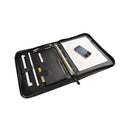 Monolith Leather Look Zipped Ring Binder Pu A4 Black 2754