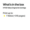 HP 912 Original Ink Cartridge 2.93-ml Yellow 3YL79AE