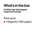 HP 912XL Original Ink Cartridge High Yield Magenta 3YL82AE